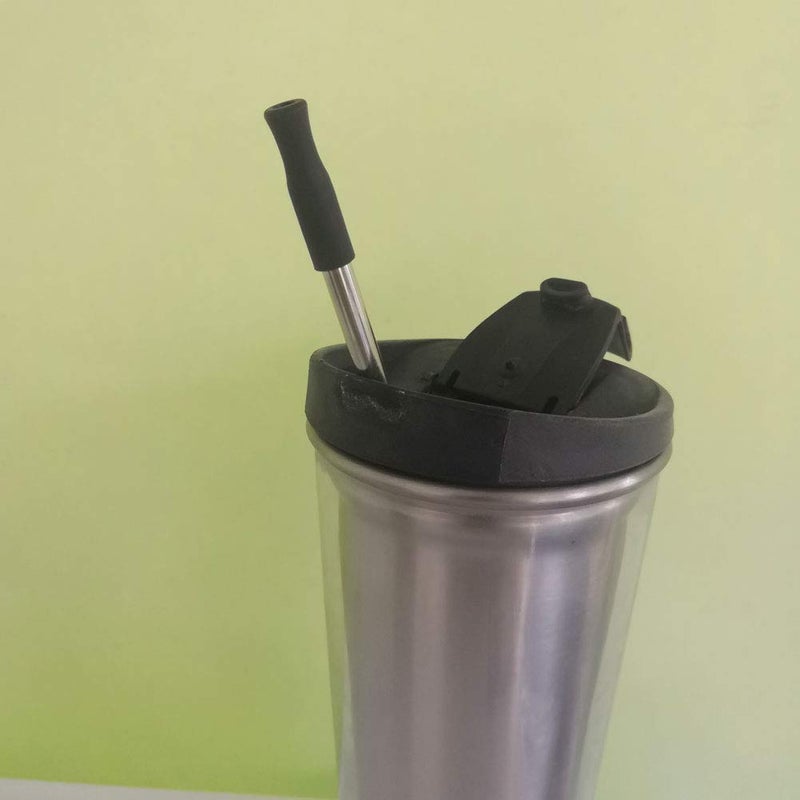 Accmor 22Pcs Reusable Straws Tips, Food Grade Silicone Black Straw Tip Covers Only Fit for 1/4 Inch Wide (6MM Out diameter) Stainless Steel Straws - Image 3